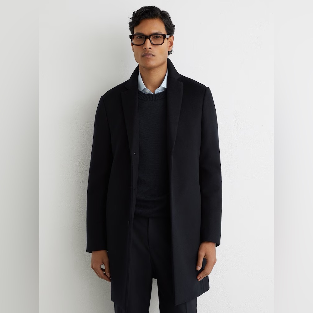 Reiss Gable Wool-Blend Single-Breasted Overcoat
